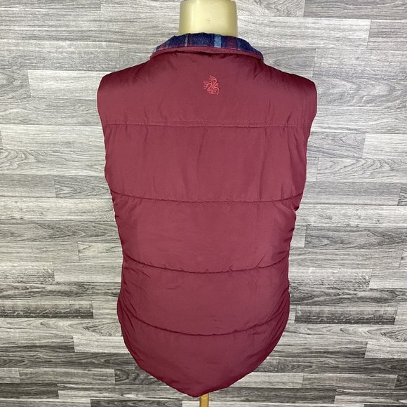 LEGENDARY WHITETAILS Zip & Snap Toggle Buttons Maroon Quilted Vest Women's Small - Picture 2 of 11